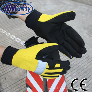 NMSAFETY 2014 neue Kunstlederhandschuhe Mechaniker mit Schnalle